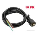PEAKTOW Heavy Duty 7 Pin 8FT Trailer Plug Inline Cord with Double Prongs Connector